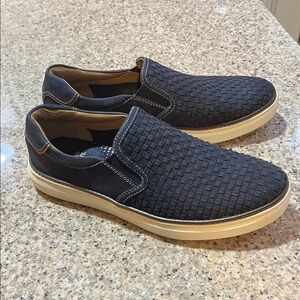 Johnston & Murphy McGuffey 2 Woven Slip-Ons Navy Nubuck
